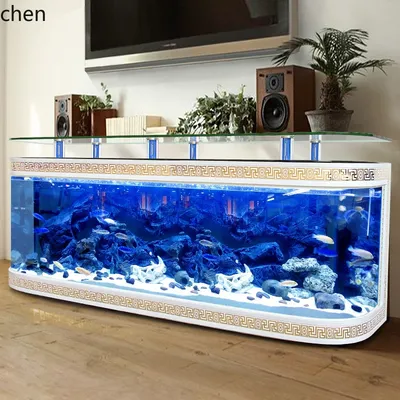 CP TV cabinet goldfish tank aquarium coffee table living room water-free large semicircle