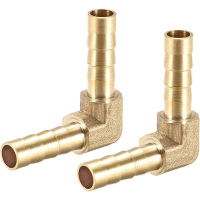 Ersandy - Karte 2 Stück 6 mm Messing-Schlauch mit Widerhaken, 90-Grad-Winkelrohrkupplung Image