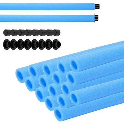 Trampolin Schaumstoff 92 cm Schaumstoffrohre Schaumstoffpolster Stangenschutz (Blau, 16 Stück) Image