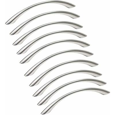 10er Set Möbelgriffe Edelstahl Küchenmöbelgriffe - Türgriff Nickel gebürstet Küchengriff aus Image