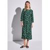 Midikleid STREET ONE, Damen, Gr. 42, EURO-Größen, grün (hunter grün), Stoff, 100% Viskose, bedruckt, casual, normal kniebedeckend, Rundhals, 3/4-Ärmel Bündchen, Kleider, aus Viskose