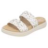 Pantolette REMONTE, Damen, Gr. 40, gold (weiß, goldfarben), Lederimitat, Flechtoptik, casual, Schuhe, Plateau, Bequemschuh, Sommerschuh mit Riemchen in Flechtoptik