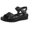 Sandalette ARA "BILBAO", Damen, Gr. 41, schwarz, Glattleder, unifarben, casual, Schuhe, Sommerschuh, Sandale, Keilabsatz, Klett, Weite G (weit), Topseller