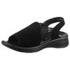 Riemchensandale ARA "HAWAII", Damen, Gr. 37, schwarz, Veloursleder, unifarben, feminin, Schuhe, Sommerschuh, Sandalette, Keilabsatz, mit Stretch-Bänder, G-Weite