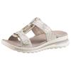 Pantolette ARA "TAMPA", Damen, Gr. 42, beige (creme), Leder, metallic, sportlich, Schuhe, Keilabsatz, Sommerschuh, Schlappen mit Schmuckelement, G-Weite