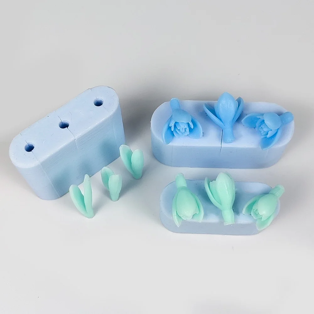 3D Blume Gardenia Formen Blumen Blätter Blütenknospen Seifenformen Silikon Kerzenform Hochzeit Geburtstag Valentinstag Ton Harz Image