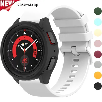 Schutzhülle + Silikon-Uhrenarmband für Samsung Watch4 5 6 7 40 44 mm, Sportarmband für Samsung Watch Image