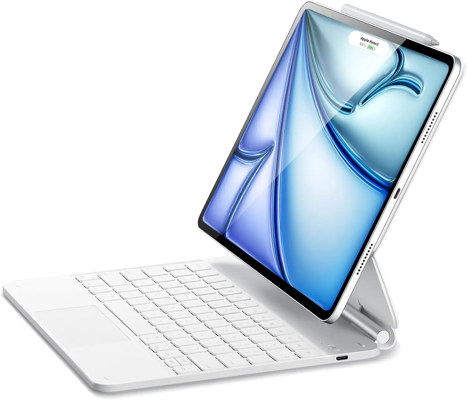 Air 13-Zoll-Gehäuse-Tastatur (M3/M2, 2025/2024) und iPad Pro 12,9 Zoll (3/4/5/6. Generation), magische Tastatur, einfach einstellbarer schwimmender Cantilever St Image