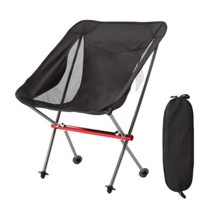 Tragbarer, zusammenklappbarer Campingstuhl, Vollaluminiumrahmen, kompakt, mit Tragetasche, Outdoor, Wandern, Angeln, Rucksackreisen