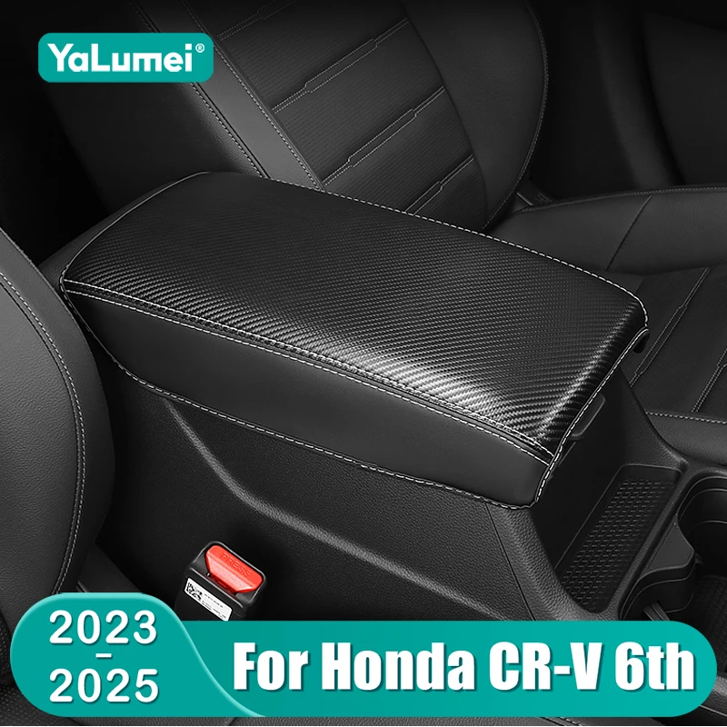 Für Honda CRV 2023 2024 2025 CR-V 6th Gen Hybrid Auto Mittelkonsole Armlehne Box Abdeckung Zentrale Armlehne Leder trim Zubehör Image