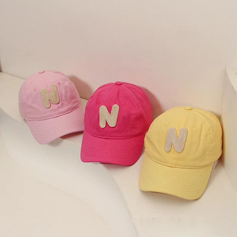Sommer Candy Farbe Kinder Baseball Kappe Koreanische Brief Snapback Hut Für Kinder Mädchen Jungen Outdoor Casual Verstellbare Kappen Image