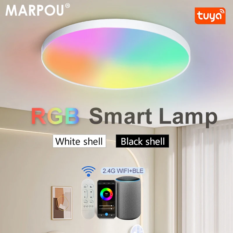 Marpou rgb smart decken leuchte mit fernbedienung cct app moderne decken leuchten rgb dimmen haus beleuchtung für zimmer wohnzimmer