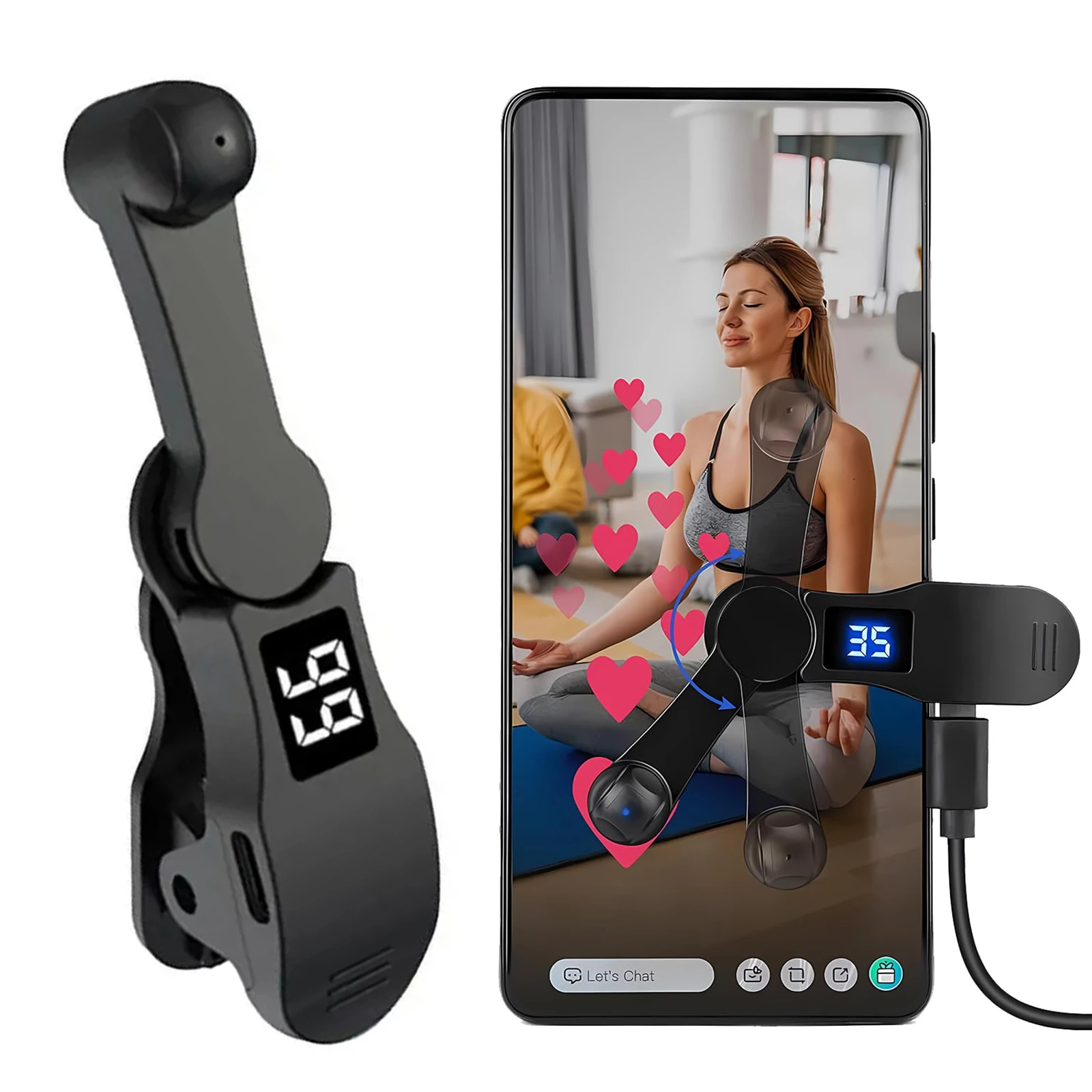 Digitaler automatischer Bildschirmklicker, automatischer Bildschirm-Tapper für Telefone, 108 Gänge, USB-simulierter Fingerklicking-Simulator für Smartphones-Apps Image