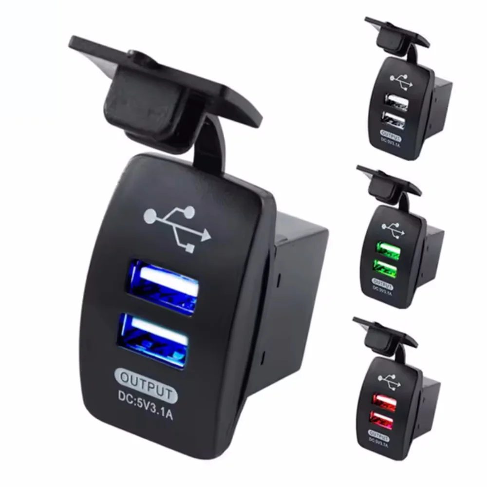 USB-Buchse, Auto-Ladegerät, wasserdichte USB-Auto-Buchse, 12 V-24 V, 5 V, 3,1 A, Telefon-Aufladung für 12 V, 24 V, Motorrad, Boot, Marine, LKW, ATV Image