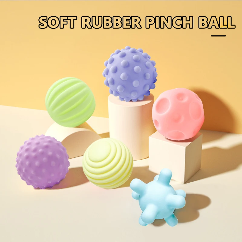 4 pcs/6 pcsbaby Spielzeug sensorische Bälle für Kinder strukturierte Hand Touch Ball weichen Massage ball Säugling Rassel Sinne Spielzeug Image