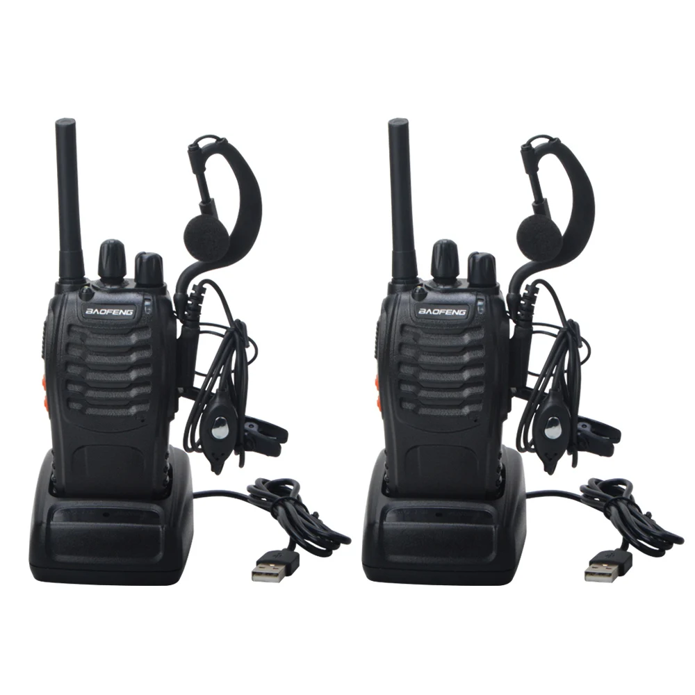 2 pezzi Baofeng Walkie Talkie BF-88E PMR 0,5 W 16CH UHF 446,00625-446,19375 MHz 12,5 KHz Separazione canale con caricatore USB auricolare