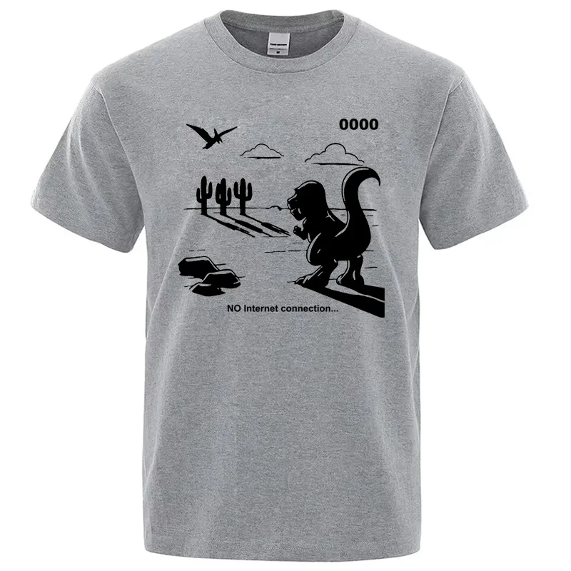 T-shirt homme 100% coton décontracté drôle dinosaure imprimé T-shirt ample col rond été T-shirt à manches courtes homme t-shirts haut