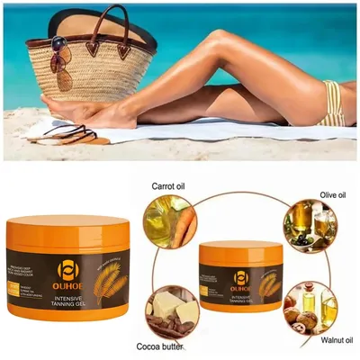 Intensive Tanning Gel Natural Tanning Accelerator Cream Gel Brown Tanning Gel for Sunbeds & Outdoor