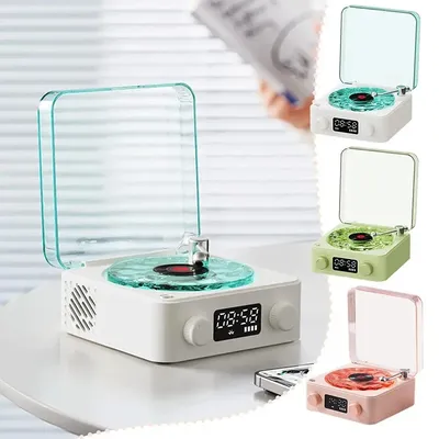 Wireless Portable The Waves Vinyl Player Mini Portable Retro Sleep Aid Speakers Adjustable RGB