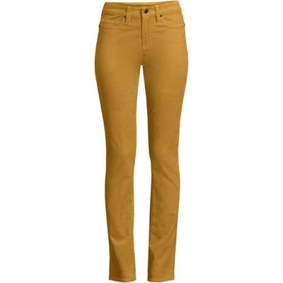 Straight Leg Stretch Cord Jeans, Mid Rise, Women, size: 12 34, regular, Yellow, Cotton-blend, by Lands' End
