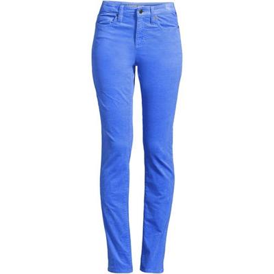 Straight Leg Stretch Cord Jeans, Mid Rise, Women, size: 14 30, regular, Blue, Cotton-blend, by Lands' End