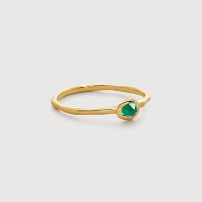 Gold Odyssey Gemstone Stacking Ring Green Onyx