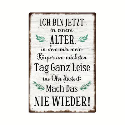 "TEMU Putuo Decor Vintage German Quote Metal Tin Sign, Classic Style Wall Hanging Decorative Plaque, No Electricity Needed, Multipurpose For Home, Bar, Pub, Man Cave, 7.9x11.8" - 1pc" Image