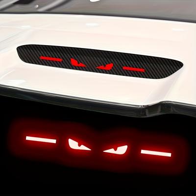 TEMU Stylish Light Brake Lamp Sticker - High Position, Carbon Fiber , Durable Pet Material, Paste On Front, Add Logo For Car Safety And Style Image