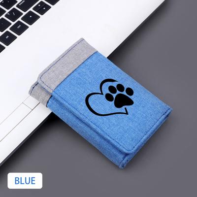 TEMU Love Paw Print Wallet - Canvas Credit Card Holder & Coin Purse With Heart & Paw , Lightweight Compact Wallet For Pet Lovers, Valentine's Day Gift (mixed Colors), Stylish Accessory, Small Wallet Image