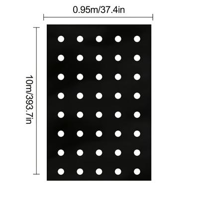 TEMU 1pc Breathable Garden With Planting Holes - High-quality Black Plastic Mulch Cover For Vegetable Gardens, Greenhouses, And Agricultural Landscapes (95cm X 15cm), Landscape Fabric Barrier