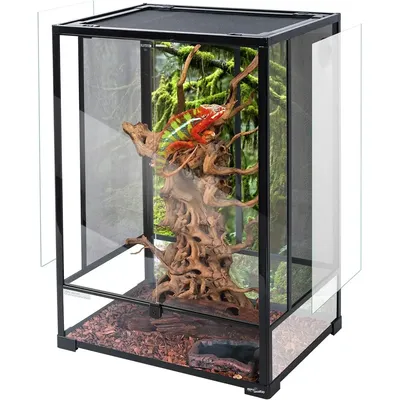 24" x 18" x 36" Reptile Tall Glass Terrarium Rainforest Habitat Double Hinge Door with Screen Ventilation 67 Gallon Reptile
