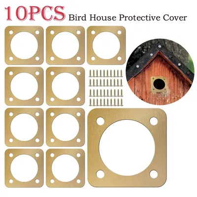 10 Stück Vogelhaus-Schutzhülle, 1/2 Zoll Öffnung, rostfreies Kupfer, Bluebird House Predator Guard mit Schraube für Outdoor, Häuser