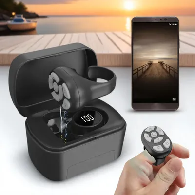 STONEGO Rechargeable 7-Button Scrolling Ring Clicker Selfie Video Controller for iOS & Android Wireless Remote for Mobile Phones