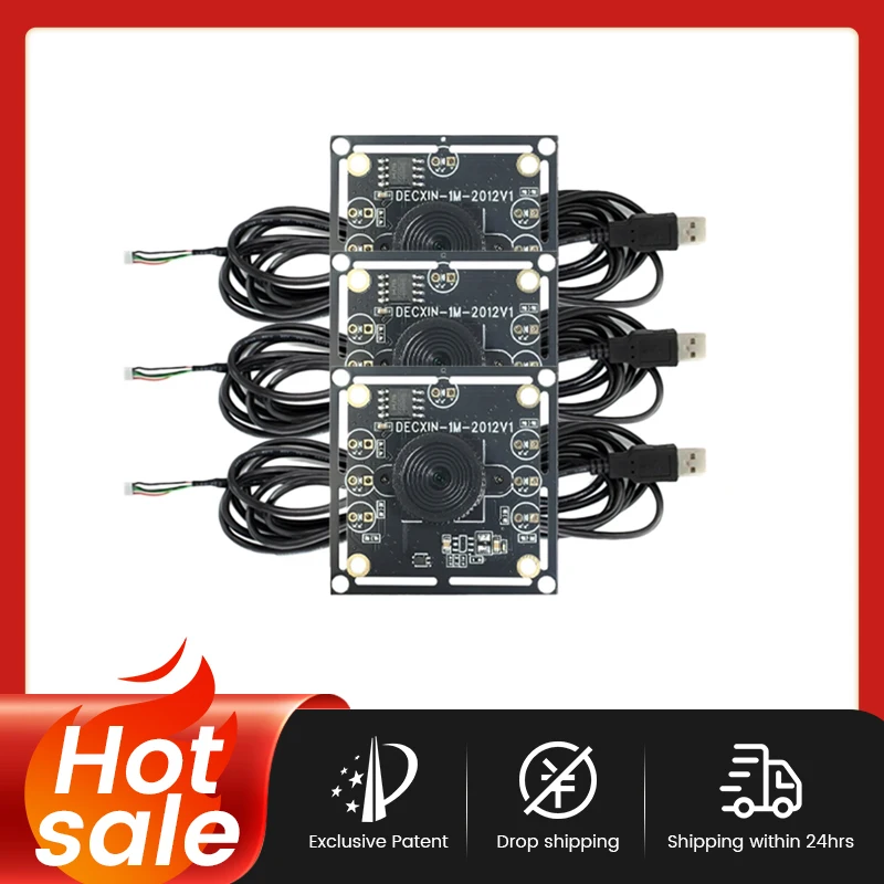 N13R Hot 3 Stücke 100 Grad Kameramodul 1MP OV9732 1280x720 USB Kostenloser Treiber Manueller Fokus, mit 2 Meter Kabel für WinXP/7/8/10 Image