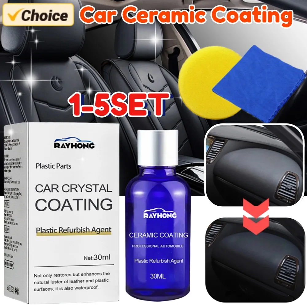 30ml Kunststoff teile Auffrischung mittel Auto Keramik beschichtung mit Schwamm Kunststoff Überholung mittel Kunststoff Sanierung Keramik beschichtung Image