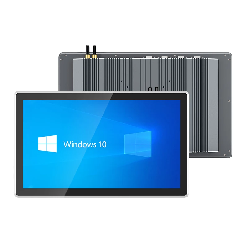 15,6 Zoll eingebetteter Industrie-Panel-PC, vollständig geschlossen, silbergrau, mit Touch-Display, Computer-Touchscreen-Monitor Image