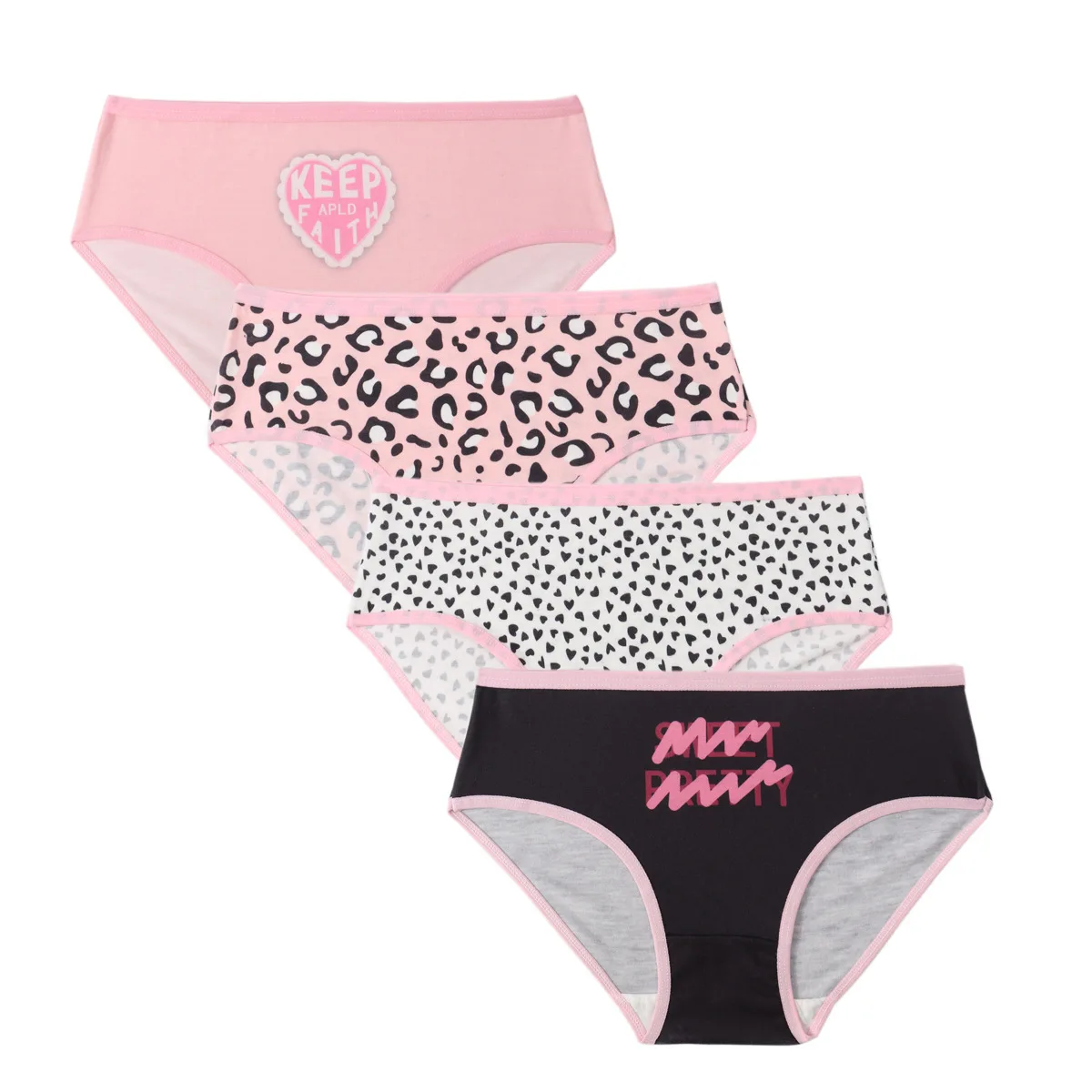 Neue 4PCS kinder Höschen Alphabet Gedruckt Atmungsaktive Dreieck Höschen Mädchen Student Höschen Teenager Teenager Höschen Hosen Image