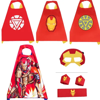 Kinder-Eisenmann-Umhang-Set mit Umhang, Maske, Gürtel und zwei Handgelenkschützern für Cosplay, Image