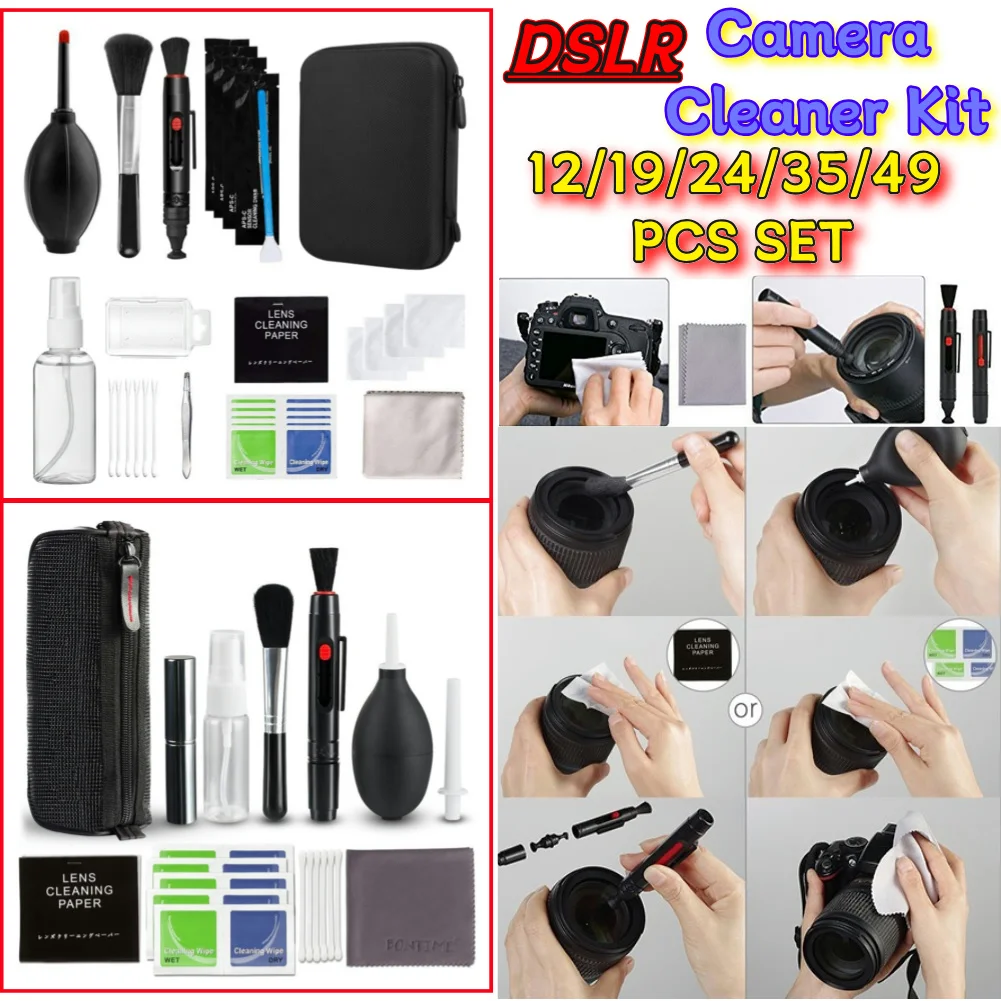 Kamera Reiniger Kit DSLR Objektiv Digital kamera Sensor Reinigungs set für Sony Nikon Canon SLR DV Kameras sauber 12/19/24/35/49 Stk. Set