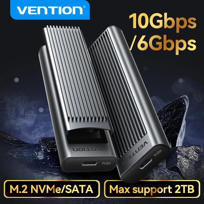 Vention M2 SSD-Gehäuse M.2 NVMe SATA SSD-Gehäuseadapter 10 Gbit/s USB 3.1 Gen2 USB C externes Gehäuse unterstützt M- und B&M-Schlüssel Image