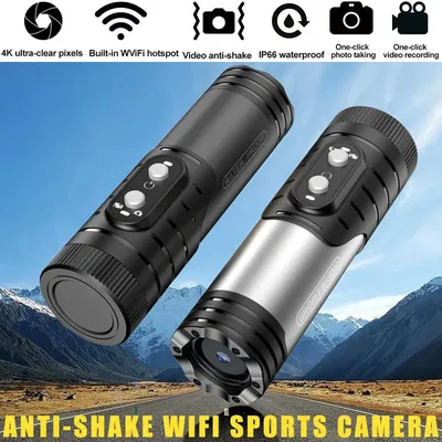 4K 1080P Shotgun Kamera Outdoor Jagd Kamera Anti Shake Sport DV WiFi Motorrad Fahrrad Helm Kamera Action Cam mit Taschenlampe