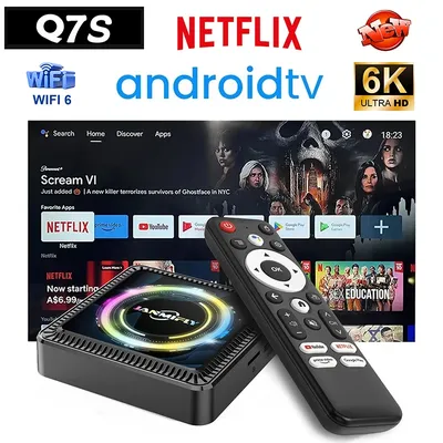 Smart TV BOX Q7S Android 14 Allwinner H313 WIFI 6 BT 5.0 mit Netflix 6K Ultra HD HDR10+ Set-Top-Box Streaming Media Player
