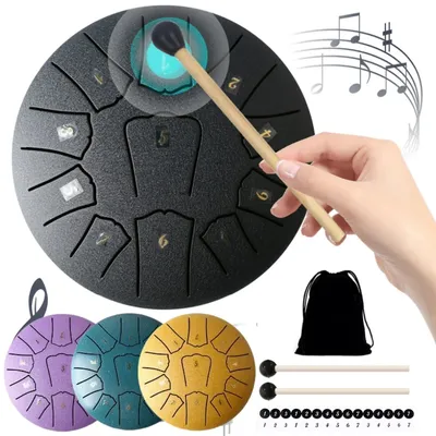 6/3 Inch 11/6 Notes Mini Handpan Drum Finger Picks Percussion Instruments Sound Healing Steel Tongue
