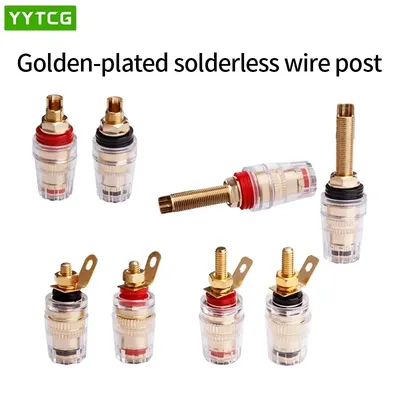 4Pcs Brass Crystal Binding Post for Thread Audio Speaker Amplifier Banana Plug 4mm Jack Terminals