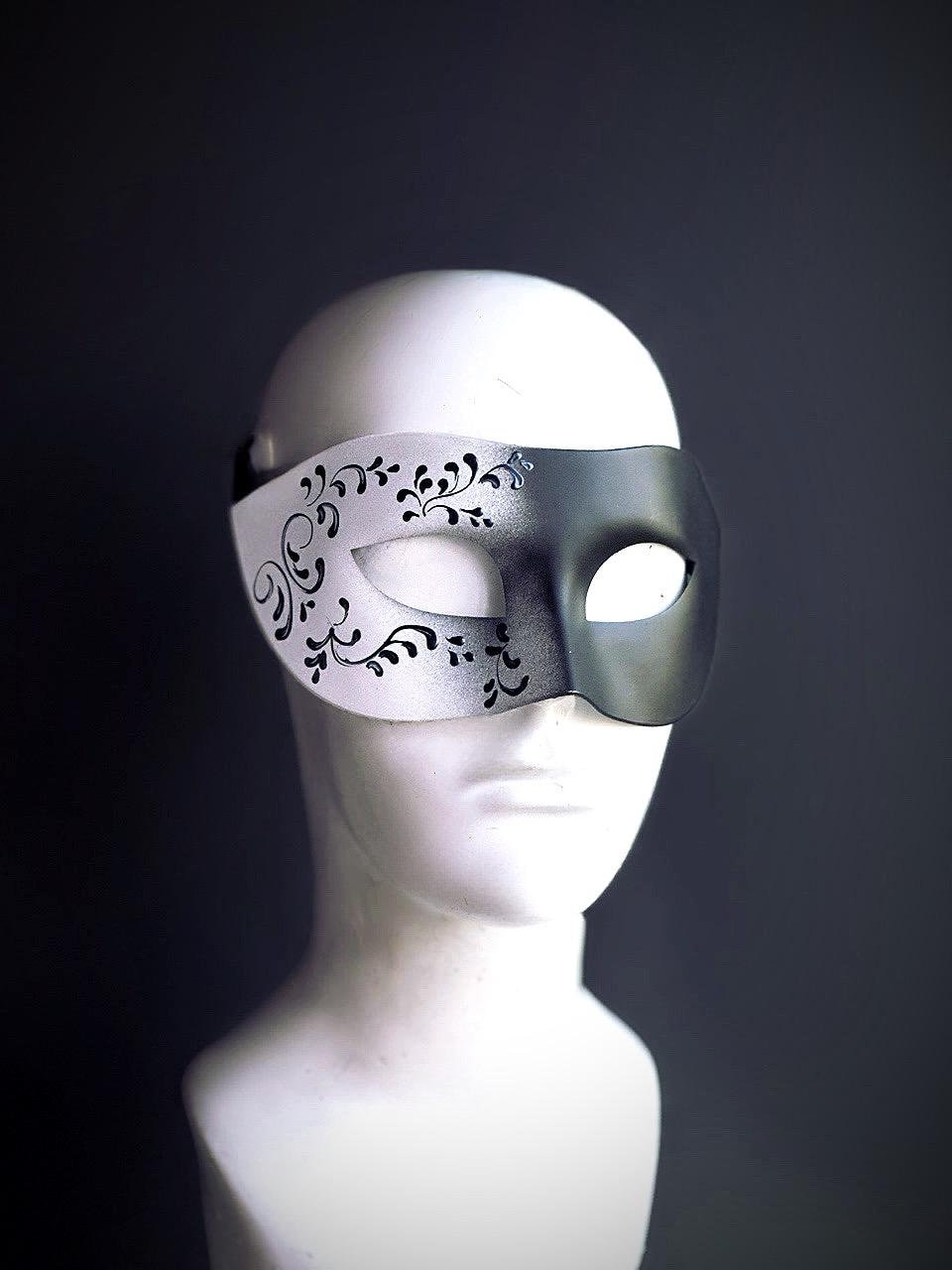 Schwarz Weiß Masquerade Maske Herren yin yan Maske Schwarze Maske für Männer Maskenball Venezianische Maske Maskenball Halloween-Maske Herren Maskenba