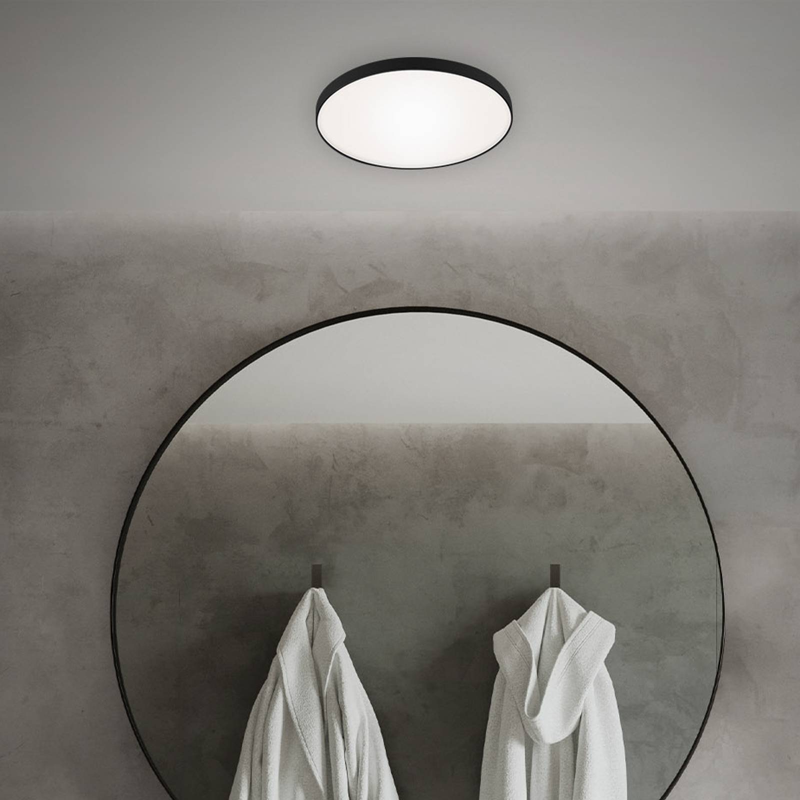 Briloner LED Deckenlampe Malbona, schwarz, für Badezimmer, Metall, Modern, LED Deckenleuchte