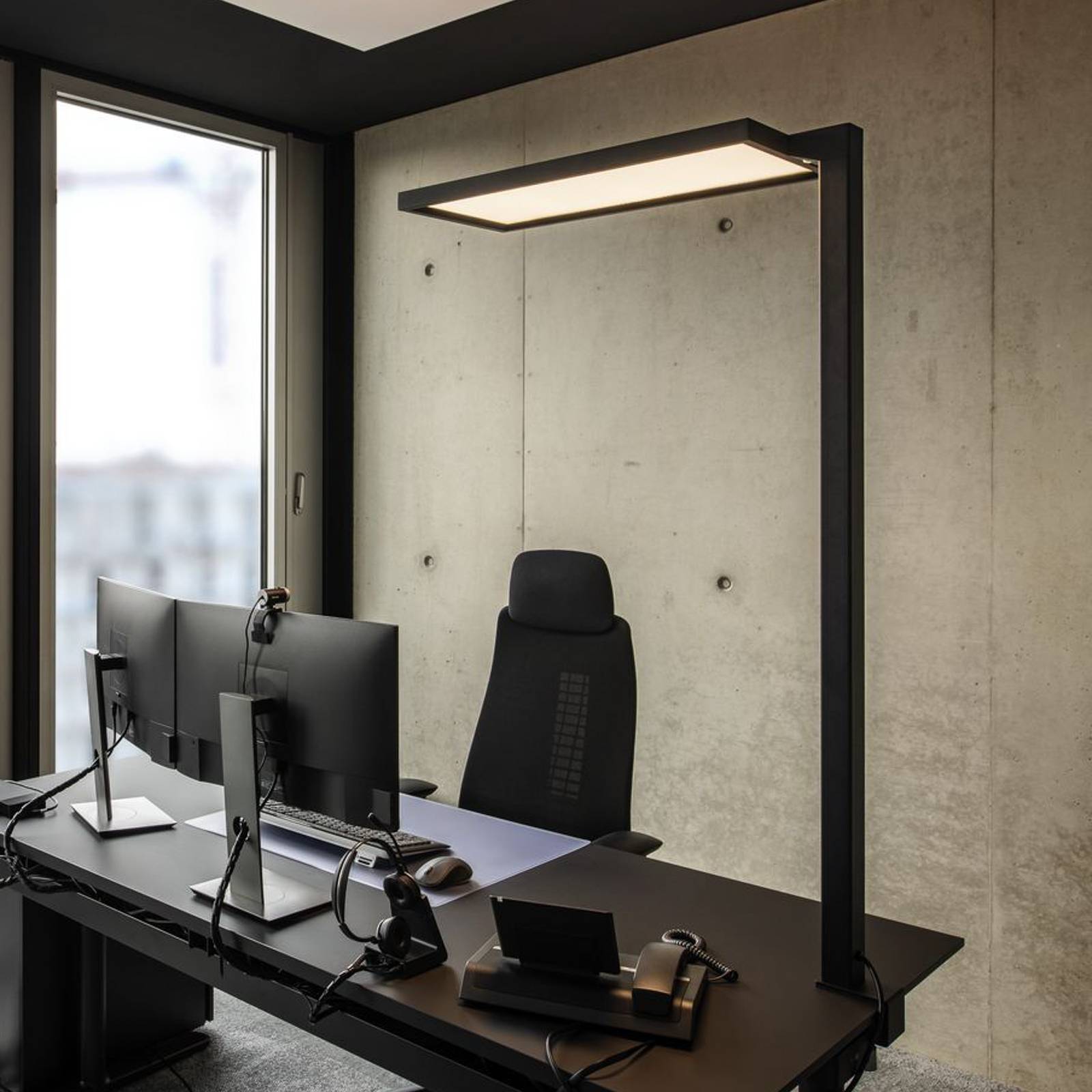 SLV Klemmleuchte Worklight, dimmbar, schwarz, für Arbeitszimmer / Büro, Aluminium, Modern, Klemmleuchte