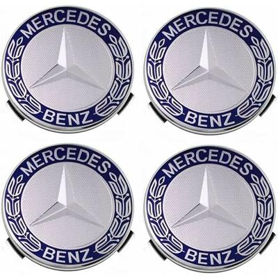 Gabrielle - 4 Stück Radkappen kompatibel mit Mercedes Benz 75 mm – Blau Image