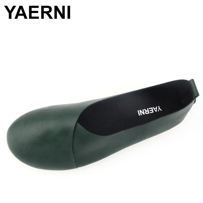 YAERNI 2017 handgemachte Schuhe Marke Mikrofaser Leder Wohnungen Frauen Schuhe Flacher Mund Lässige Mode Frauen Schuhe