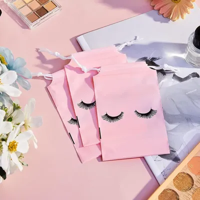 Wholesale 50 Pcs Supplies Beauty Travel Pouch Eyelash Aftercare Bags Lashes Extension Makeup Tools Reusable Bag Eyebrow Cosmetic